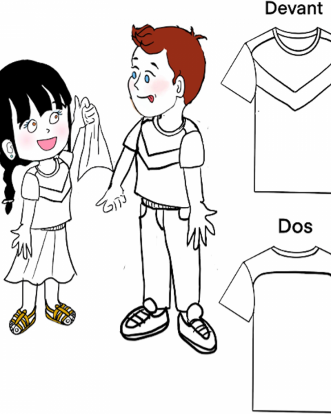 dessin patron t-shirt fille et garçon