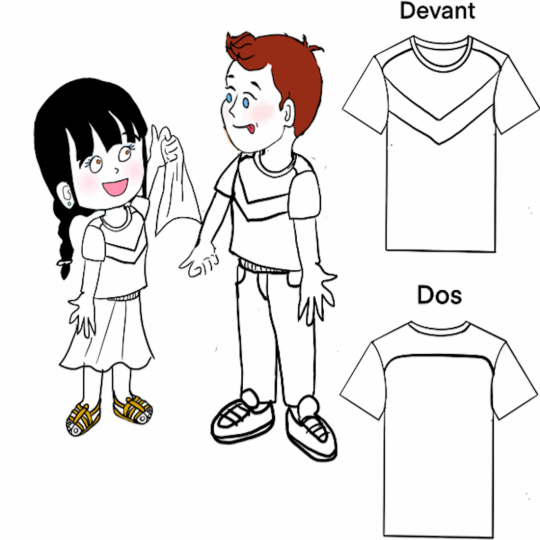 dessin patron t-shirt fille et garçon