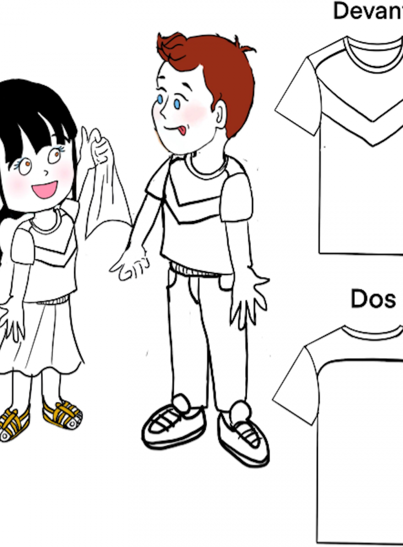 dessin patron t-shirt fille et garçon