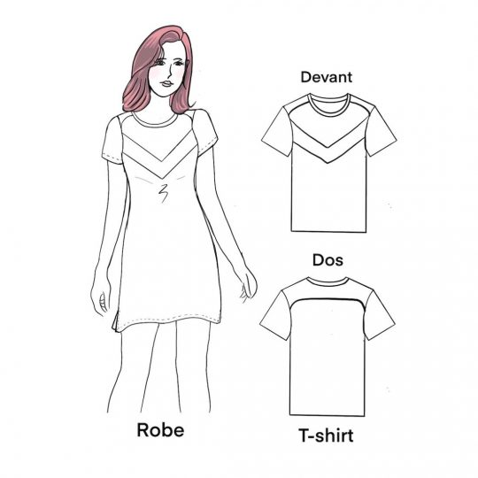 dessin patron t-shirt et robe t-shirt