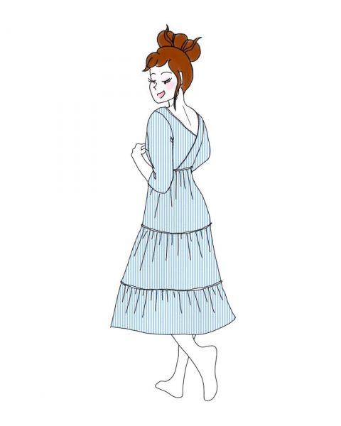 dessin patron robe Gilda