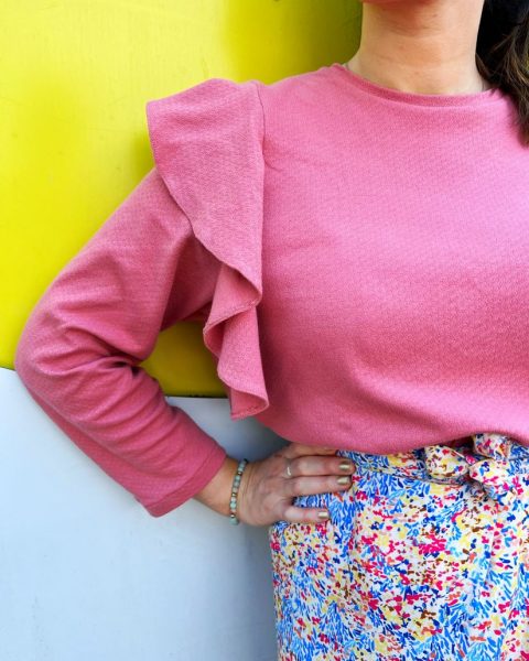 patron de couture pull à volants femme